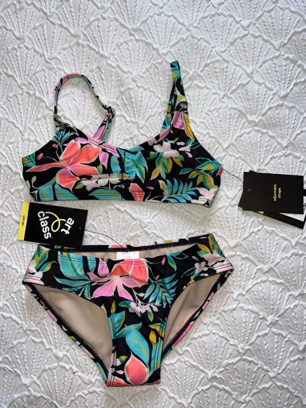 Girls lot of 2 NEW Bathing Suits Size XS (4/5) 1Pc and 2 Pc Art Class American